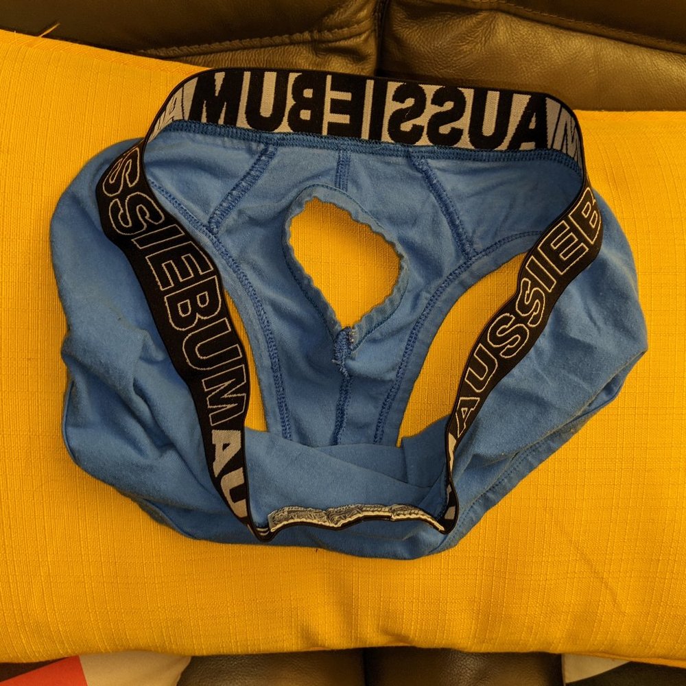 Aussie bum crotchless briefs size m
